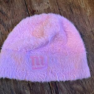 Pink New York Giants Fuzzy Beanie